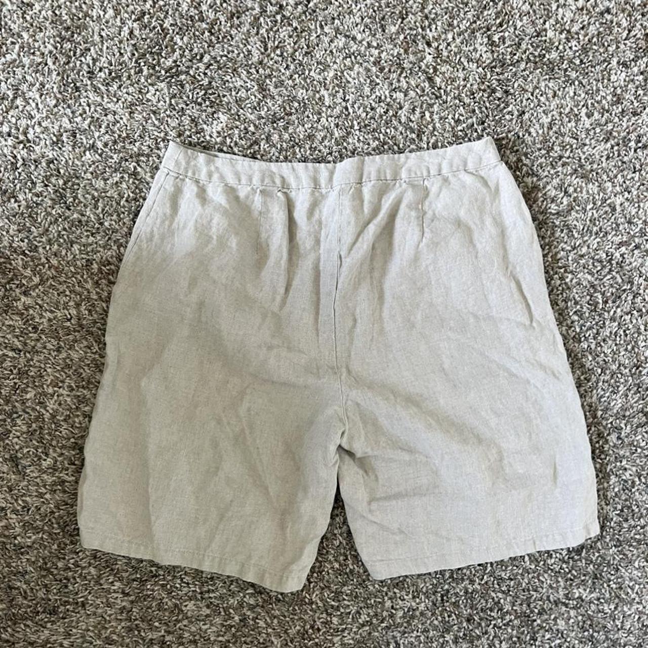 Eileen Fisher Organic Linen Trouser Shorts Size:... - Depop