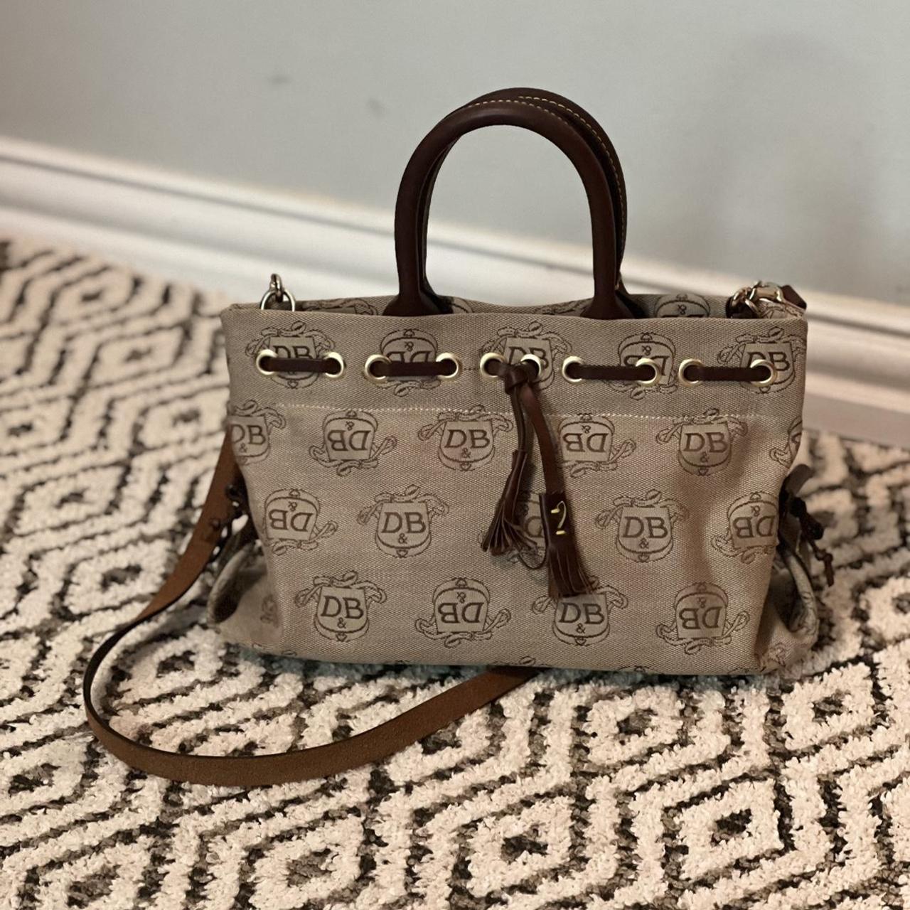 Outlets Dooney & Bourke Tan Monogram Satchel