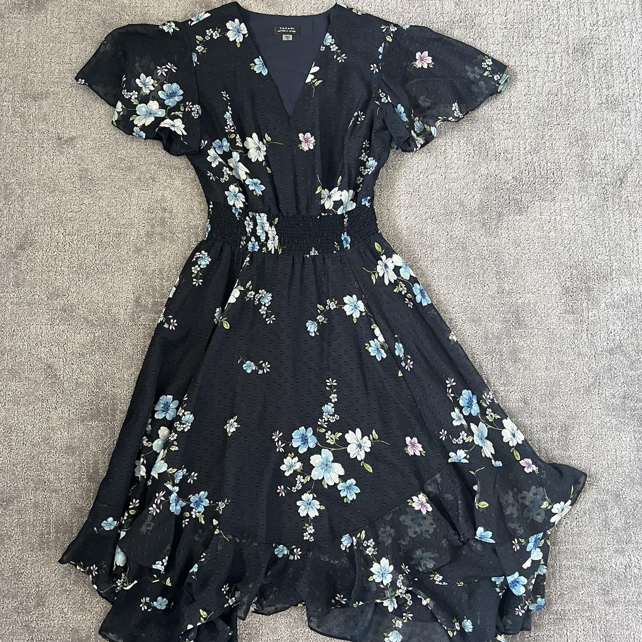 Tahari black 2024 floral dress