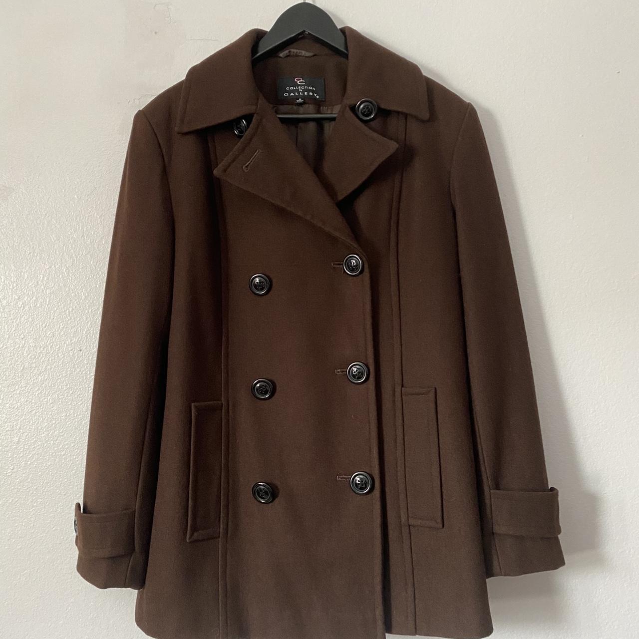 Collection By Gallery Soft Brown Wool Pea Coat size... Depop
