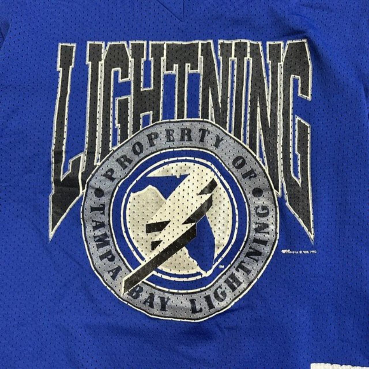 Vintage Tampa bay lightning hockey jersey Rare blue - Depop