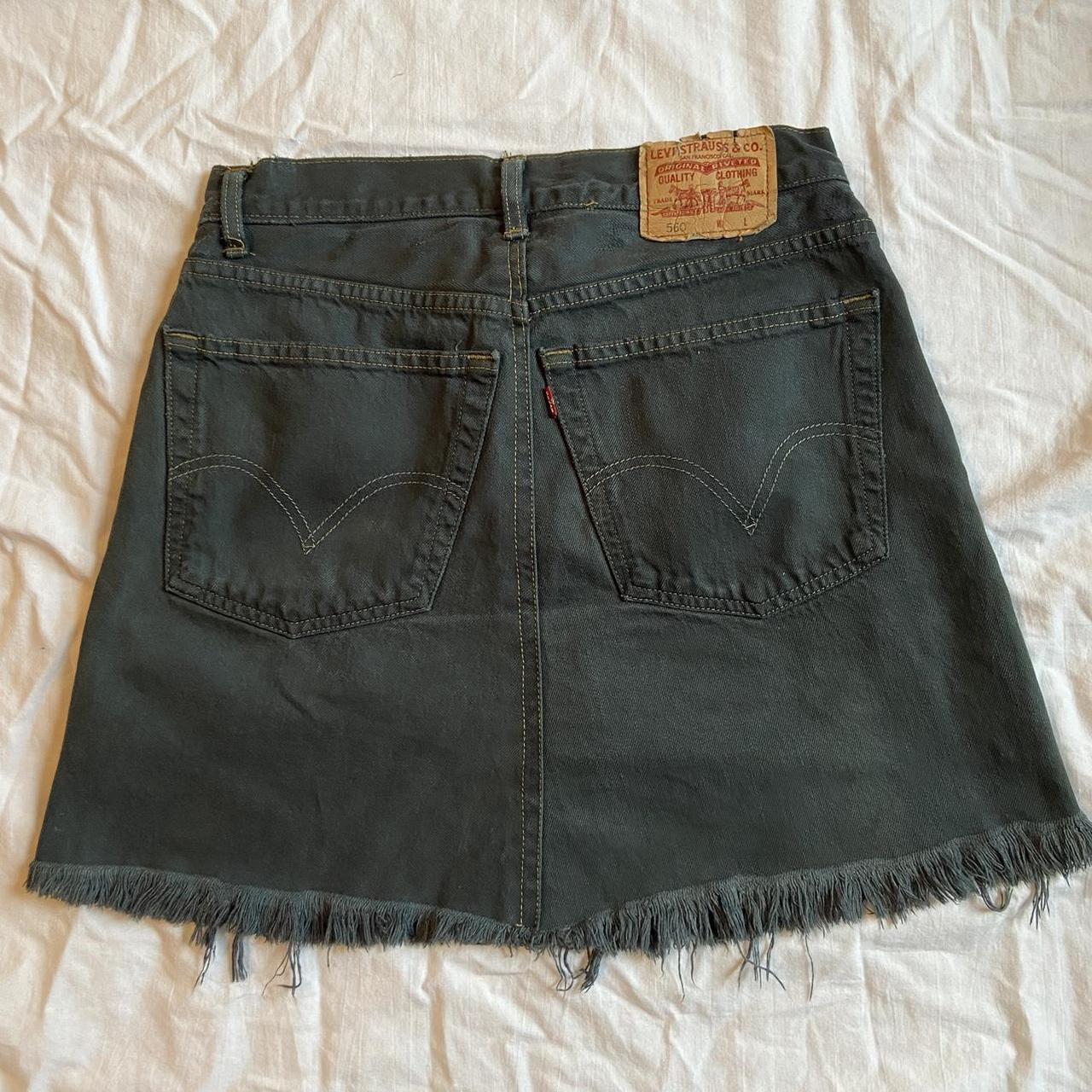 Levi s 501 dark green denim skirt vintage. Depop