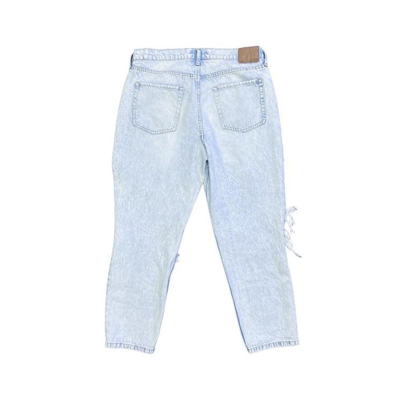 ripped baggy aéropostale light wash mom jean size 12 Depop