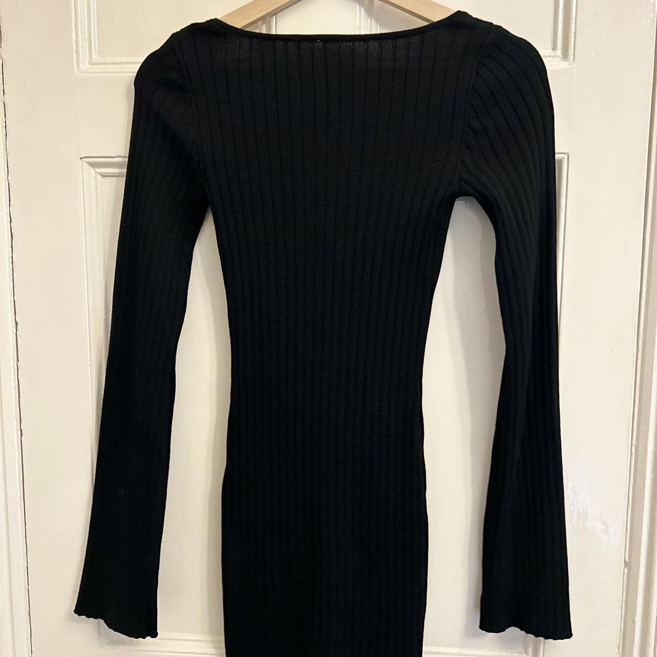 H&M Long sleeve ribbed winter dress. Square... - Depop