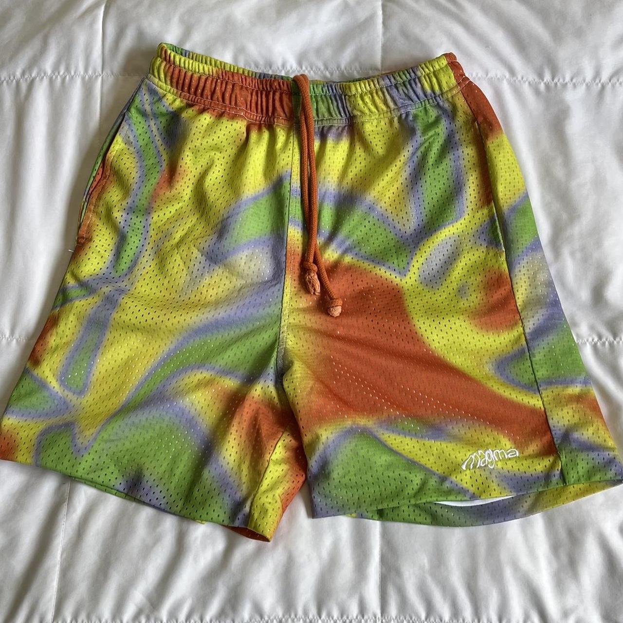 Jaded London Men's Yellow and Orange Shorts | Depop