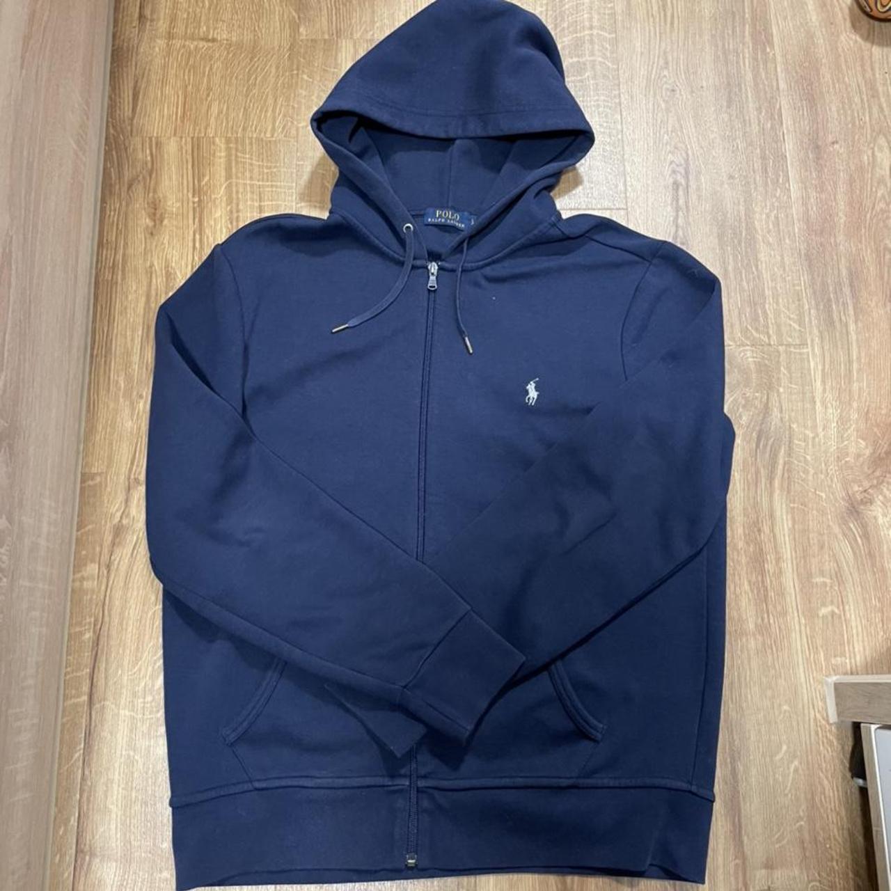 Polo Ralph Lauren Men's Navy and Blue Hoodie | Depop