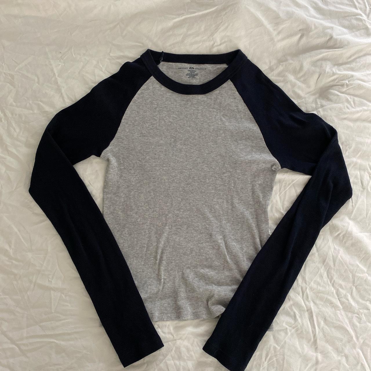 Brandy melville bella top in grey/black. currently... Depop