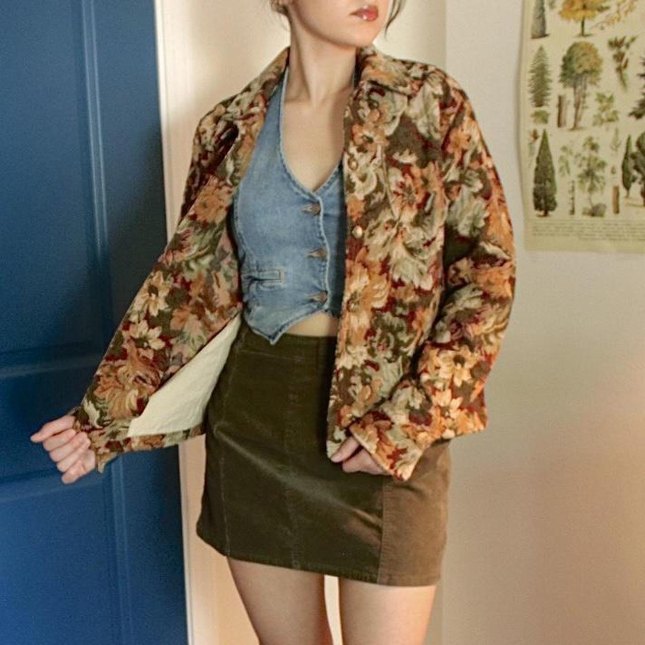 Coldwater creek tweed floral blazer jacket