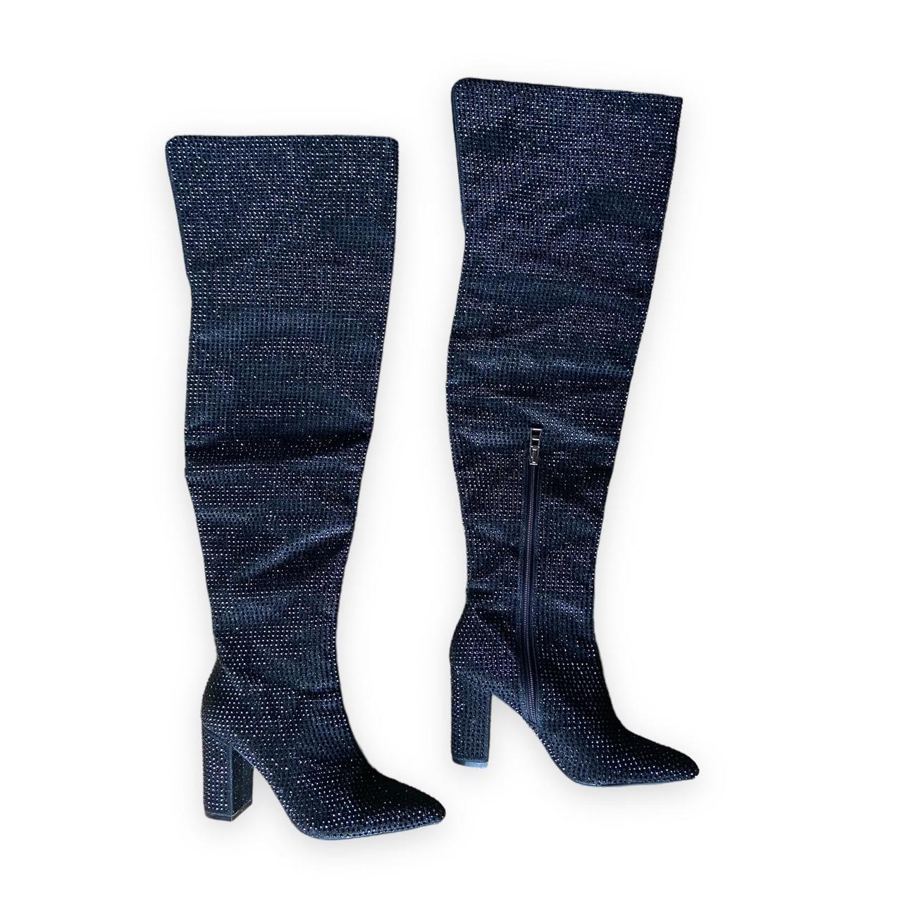 carvela polished flat knee boots