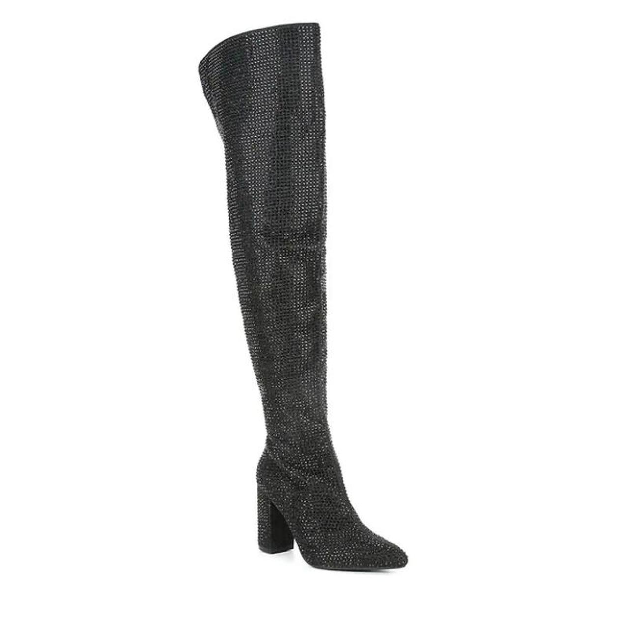 Carvela Shine Embellished Over-the-Knee Boots Black... - Depop