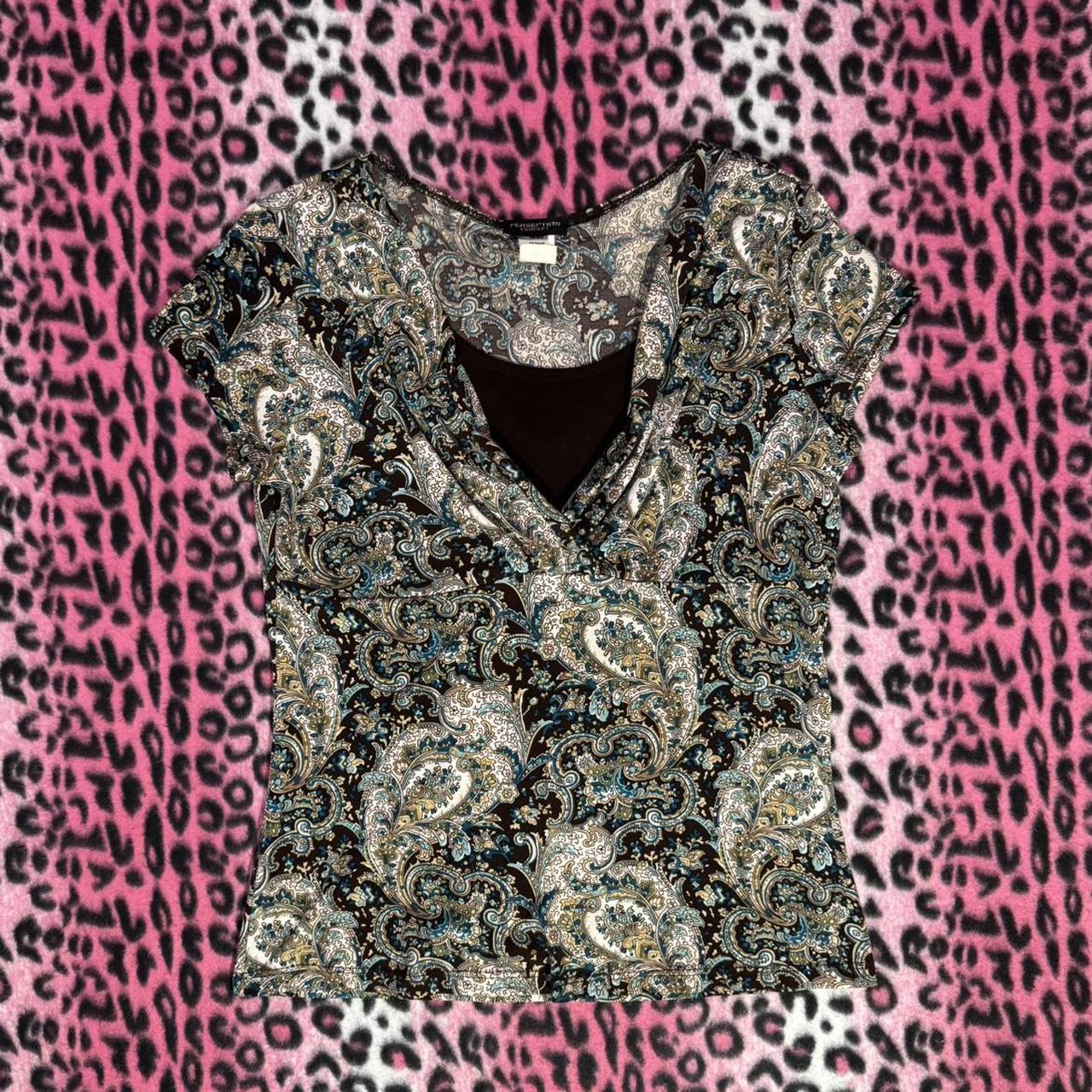 Brown Blue & White Perception Concept Layered... | Depop