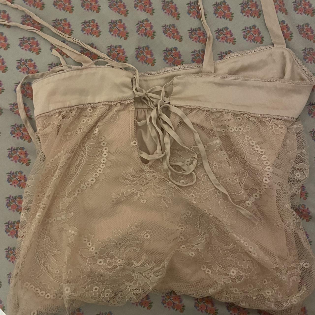 Bebe lace + silk top size xs but fits more like a... - Depop