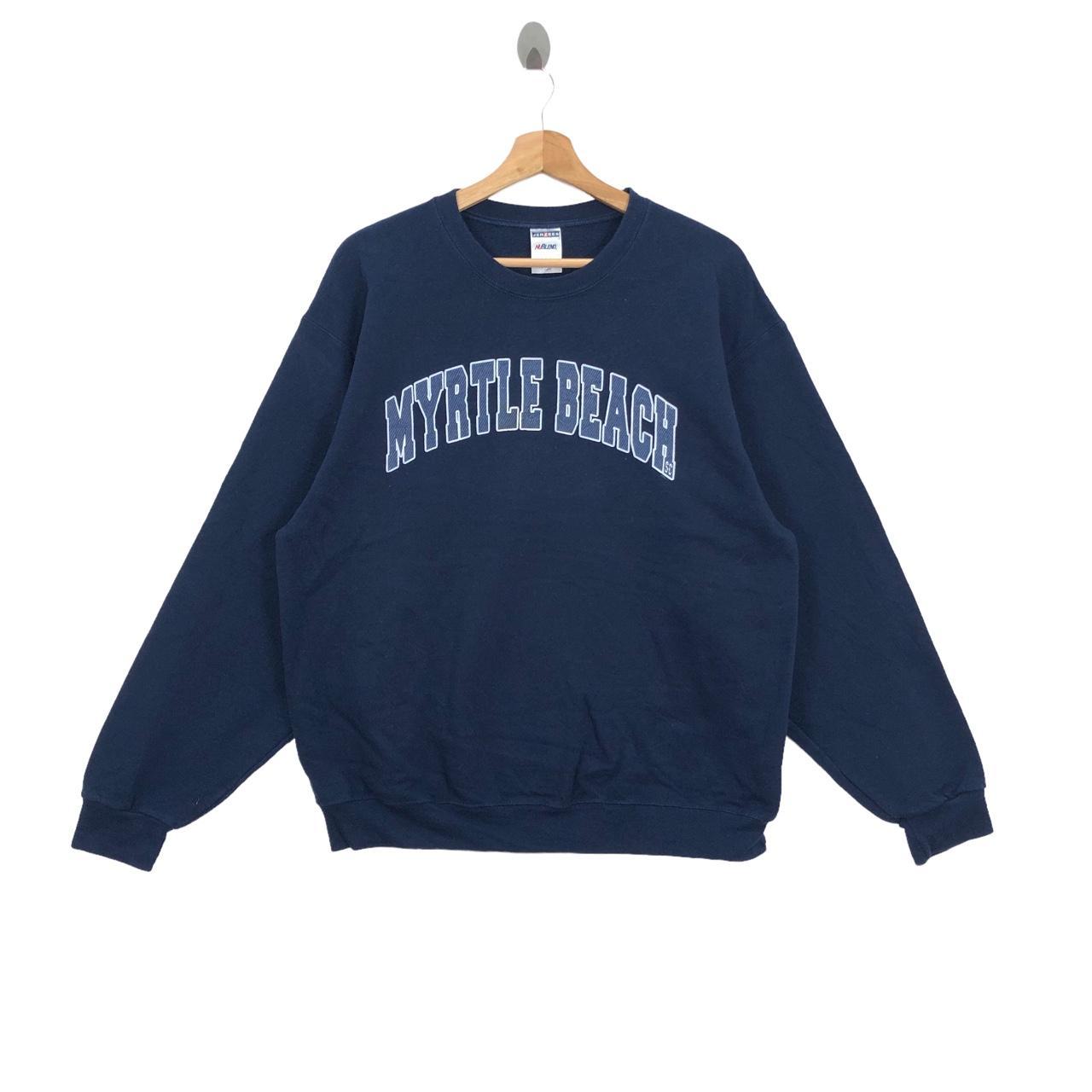 Jerzees Men's Navy and Blue Sweatshirt | Depop