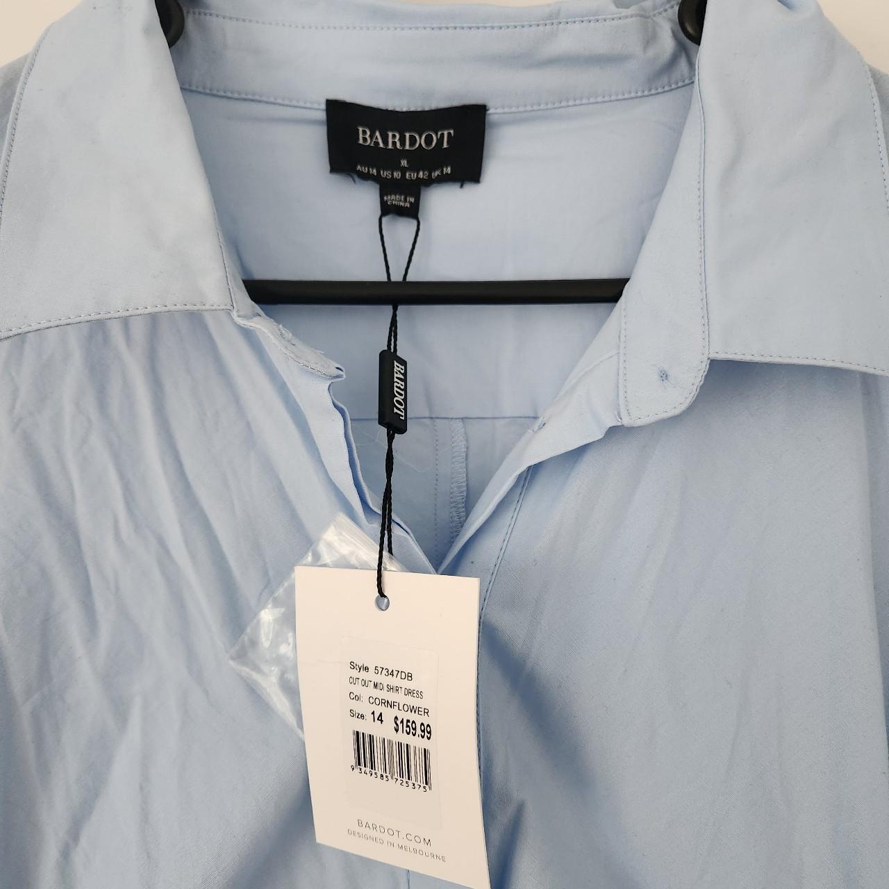 BARDOT Cut Out Midi Shirt Dress Blue Depop