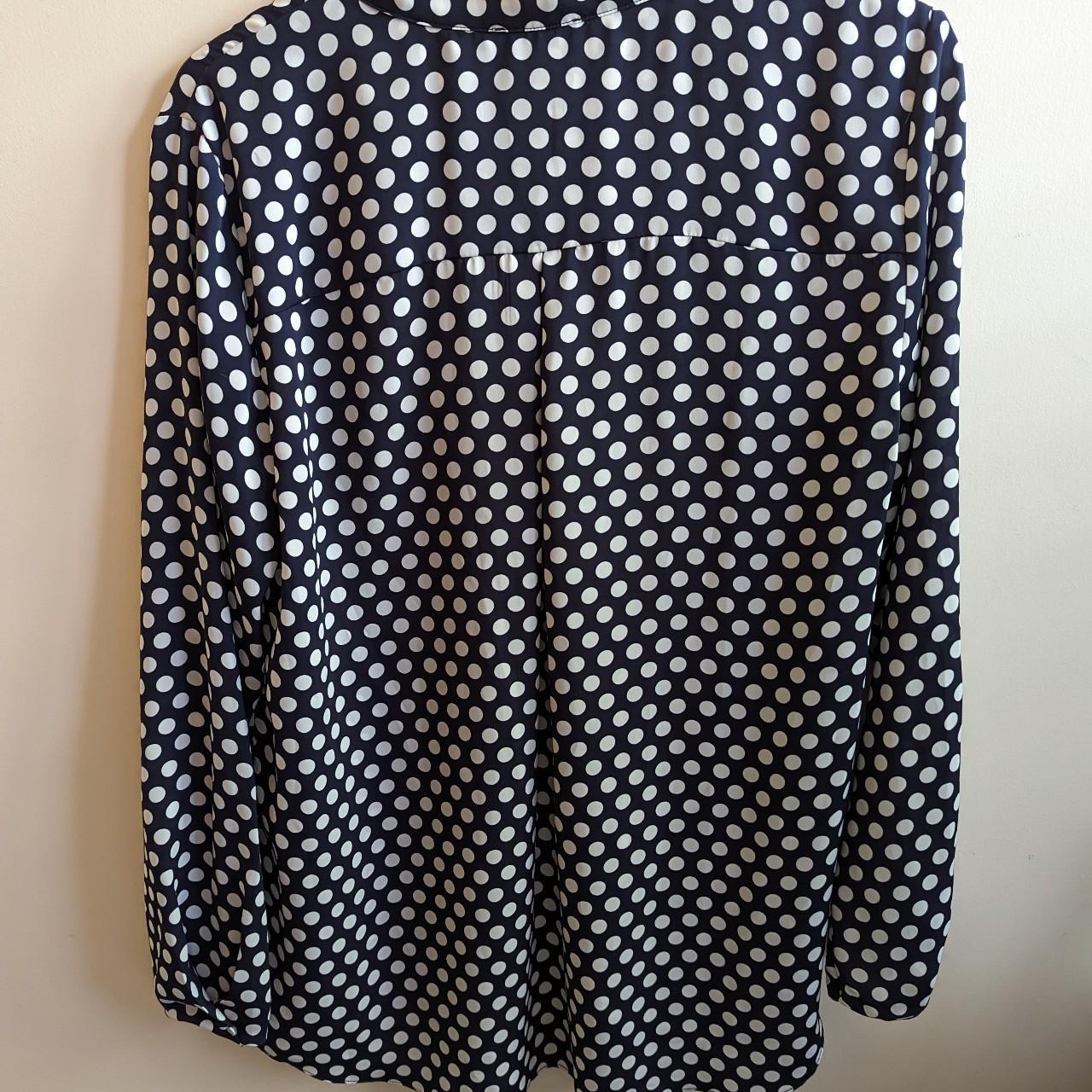 Witchery blouse. Navy with white dots. Size 14.... - Depop
