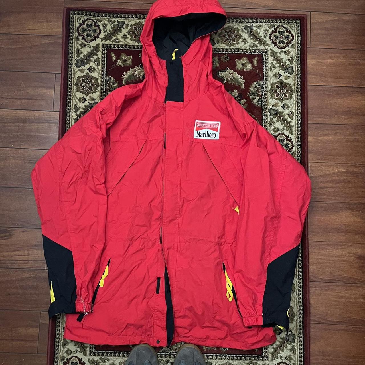 Marlboro Men's Red and Black Jacket | Depop