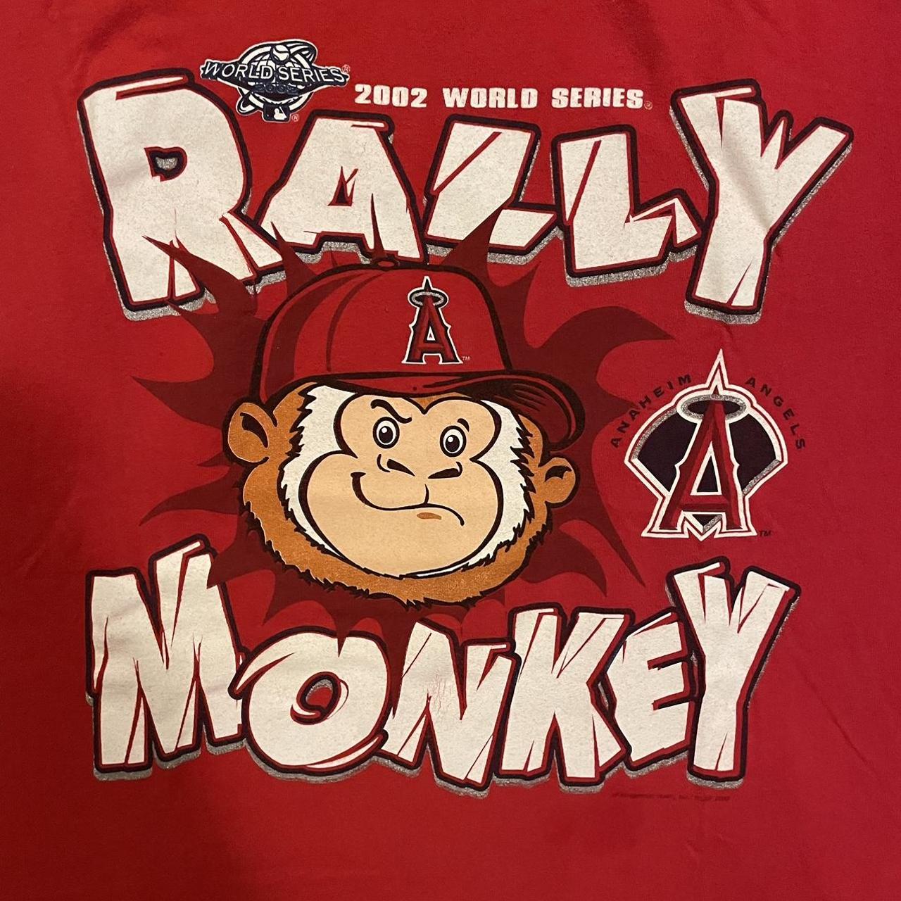 Vintage MLB Angels Rally Monkey Vintage 2002 Tee - Depop