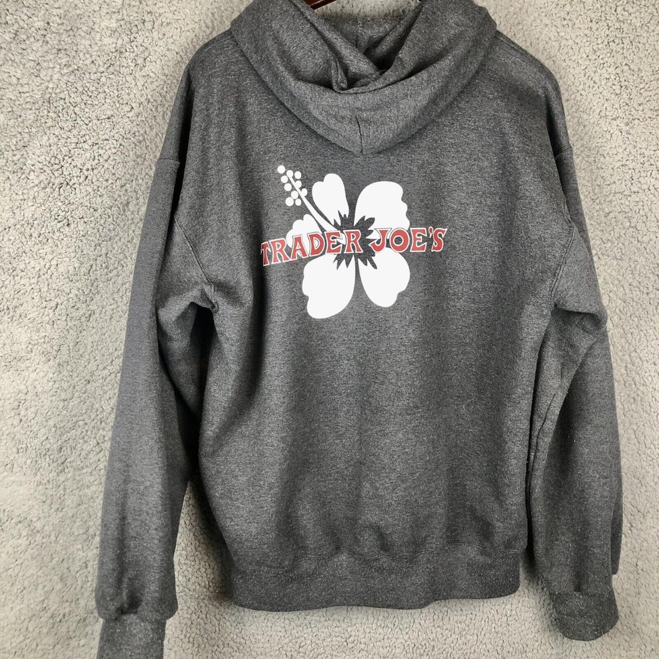 Trader Joe's Full Zip Gray Long Sleeve Hoodie... Depop