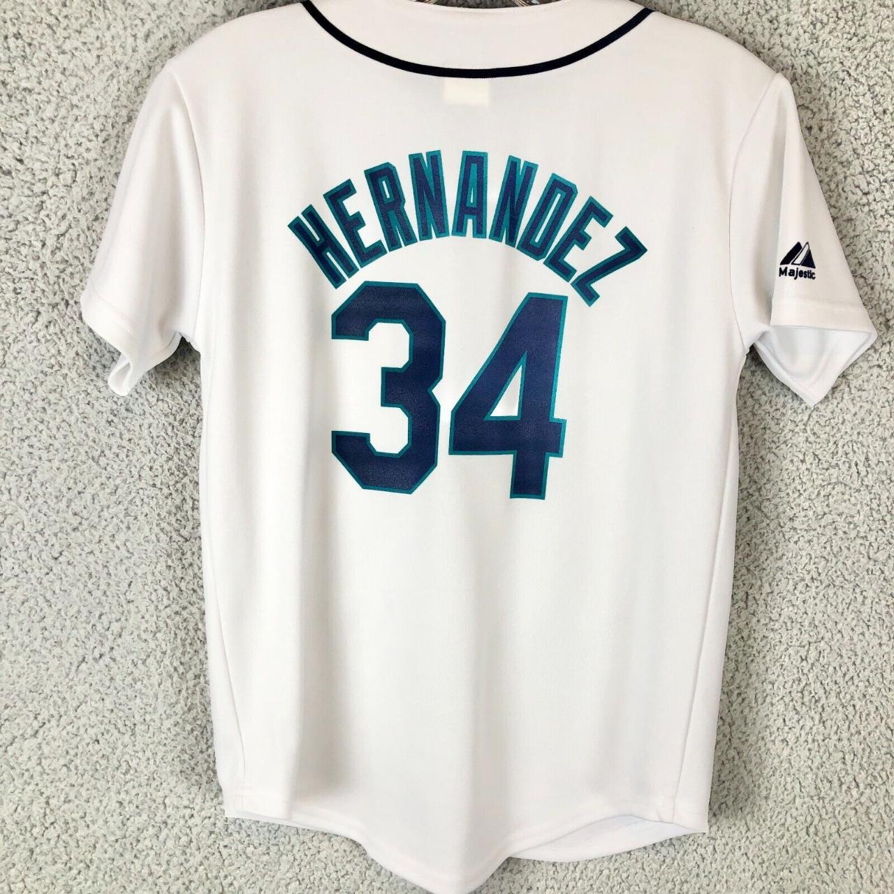 Seattle Mariners Felix Hernandez 34 White Genuine - Depop