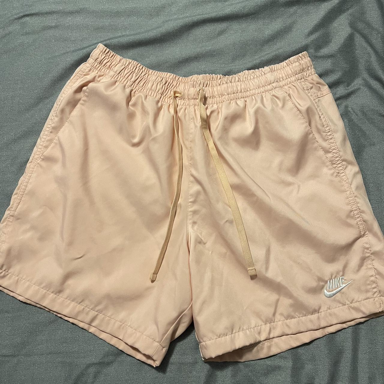 washed coral nike shorts