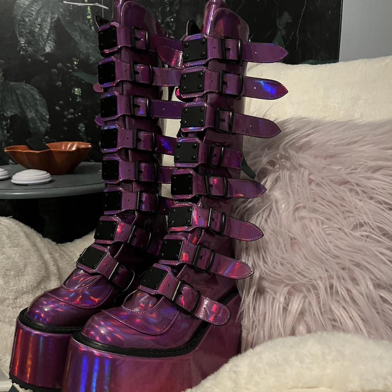 Demonia Women's Knee high Boots - Pink/Purple - U… - image 4