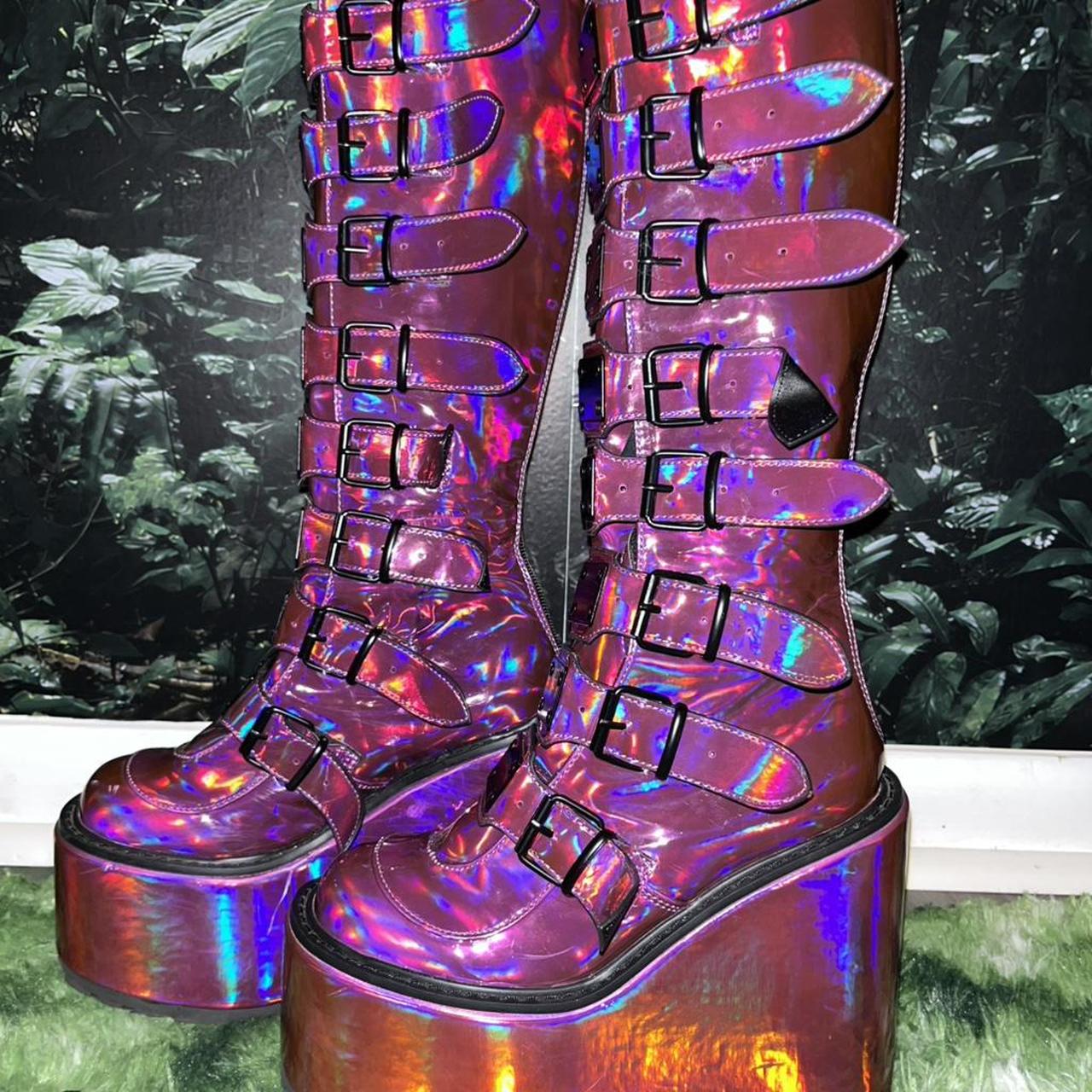 Demonia Women's Knee high Boots - Pink/Purple - U… - image 1