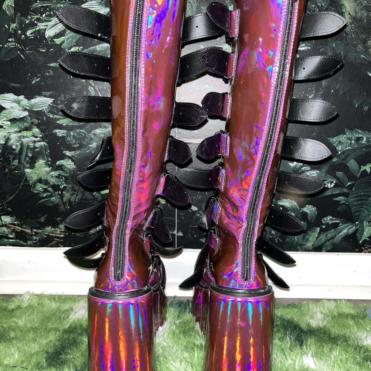 Demonia Women's Knee high Boots - Pink/Purple - U… - image 3