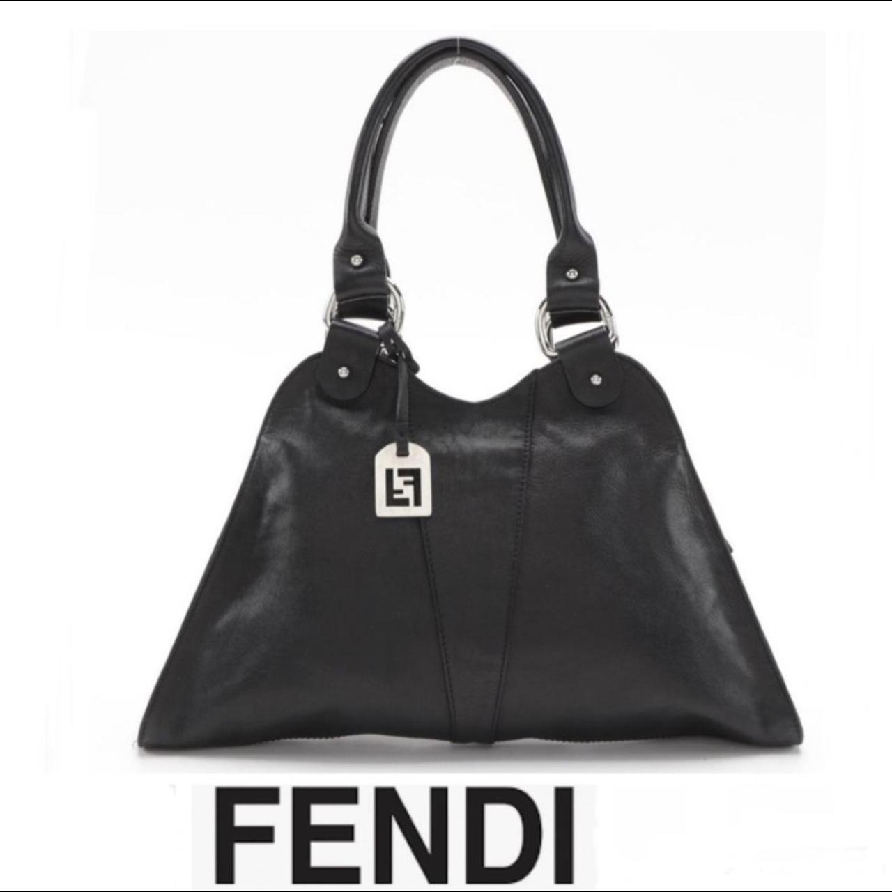 FENDI Devil Trapezio Black Leather Top Handle