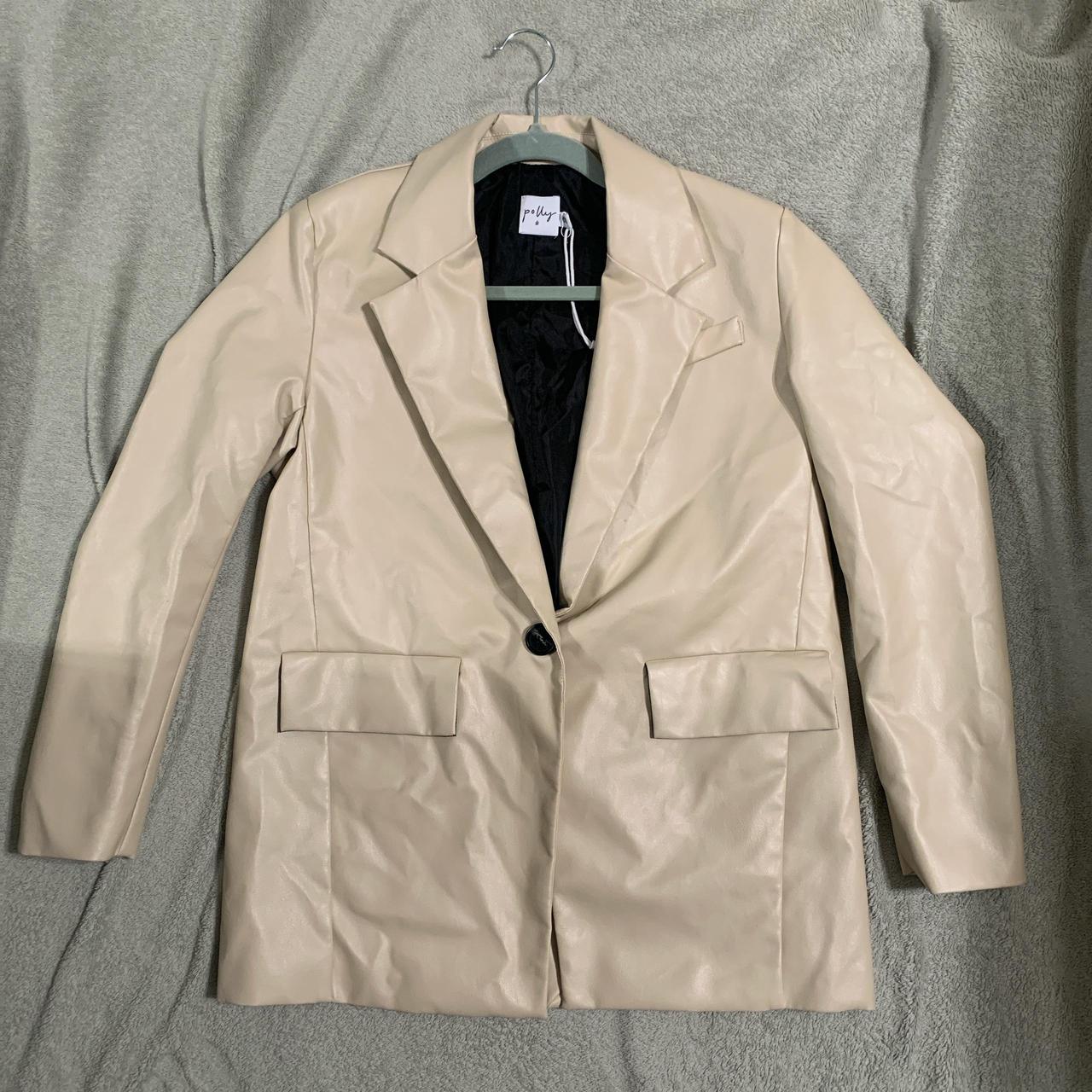 Princess Polly Women's Blazer Jacket Tan/Cream XS – oversized