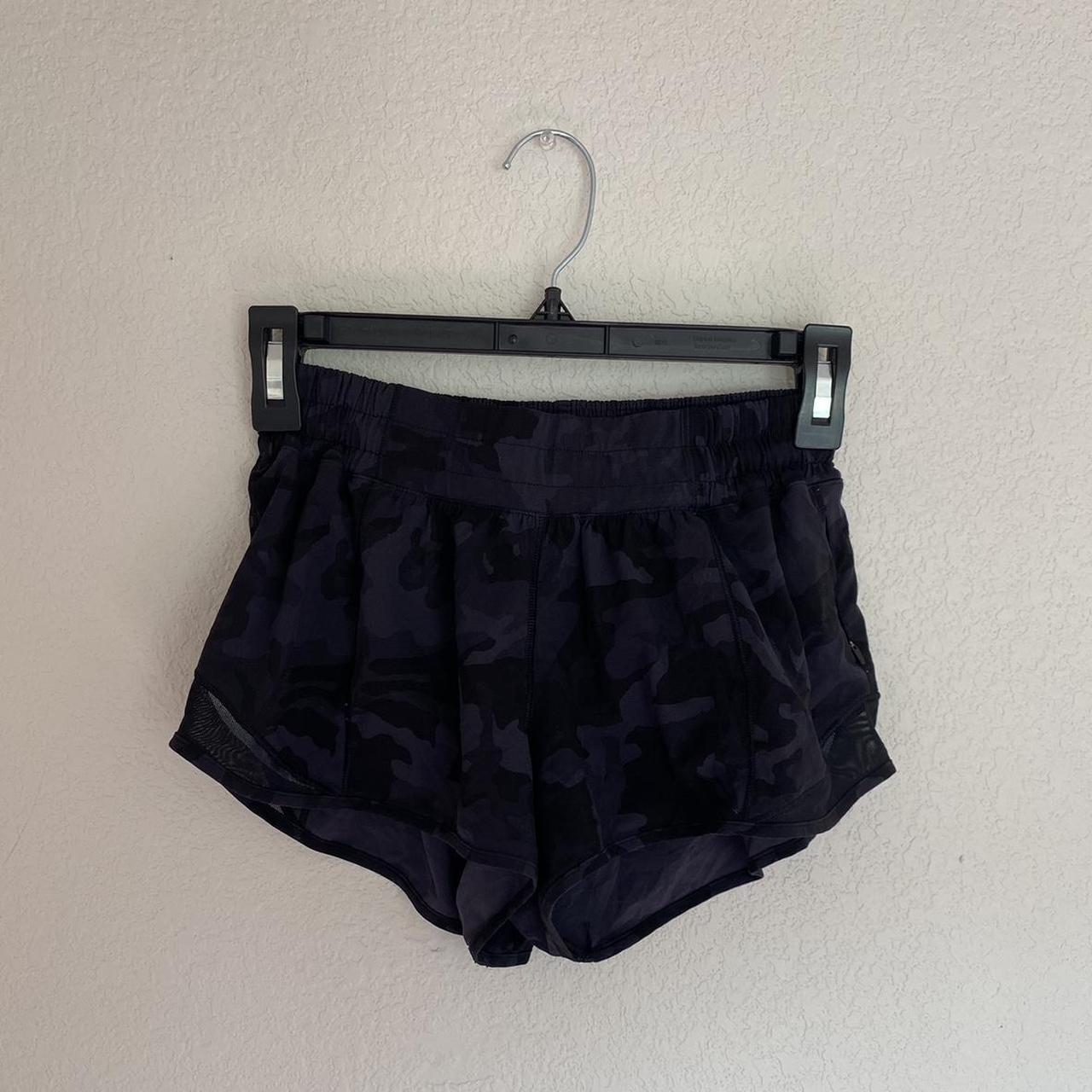 black camo lululemon shorts! 2.5 inch inseam - Depop