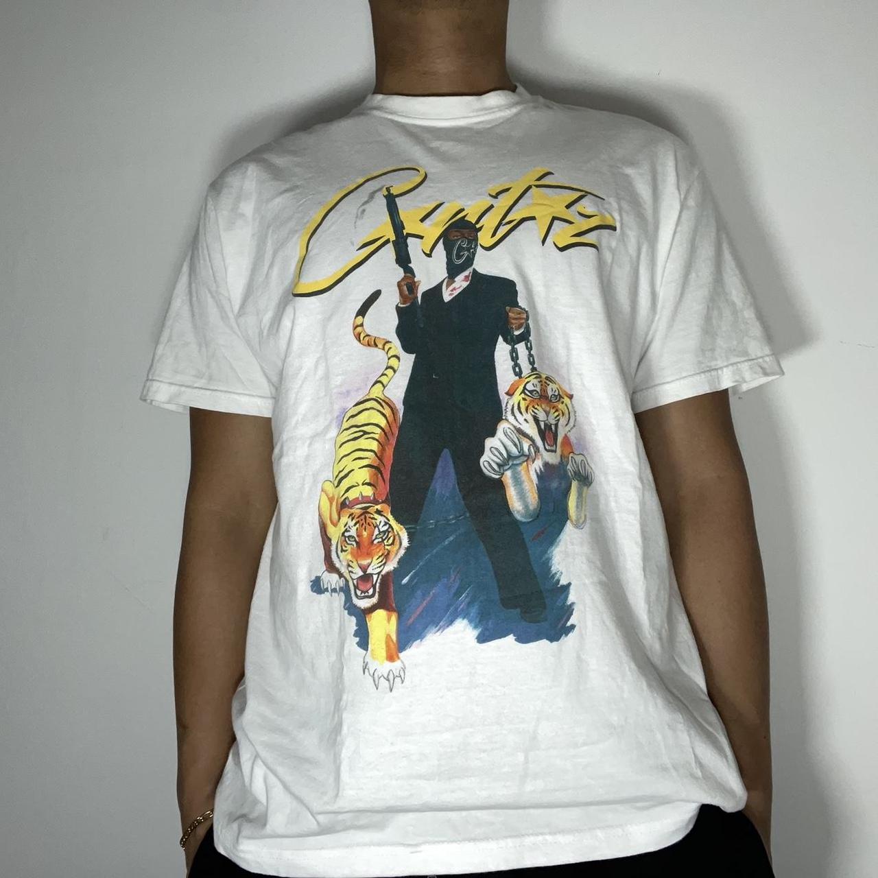 Corteiz White Chained Lion T-Shirt Size: | Depop