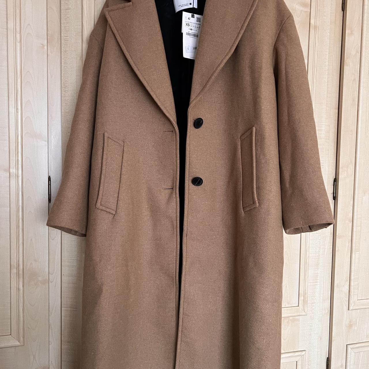 Zara Women's Tan Coat Depop