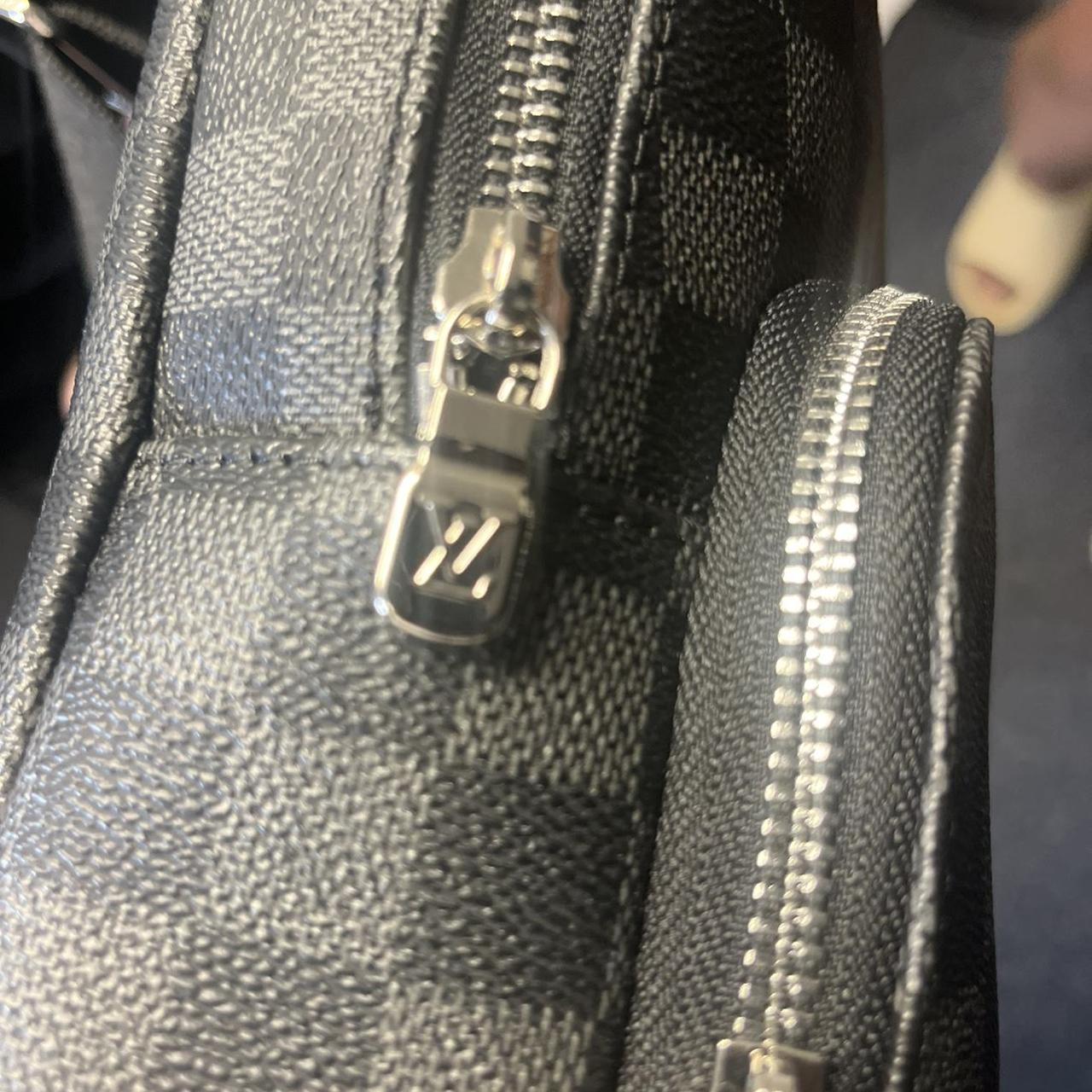 Louis Vuitton Black Damier Graphite Pattern Leather - Depop