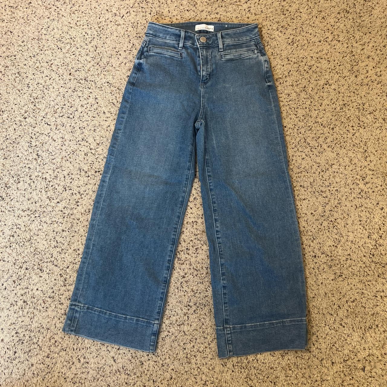LOFT Women's Blue Jeans Depop