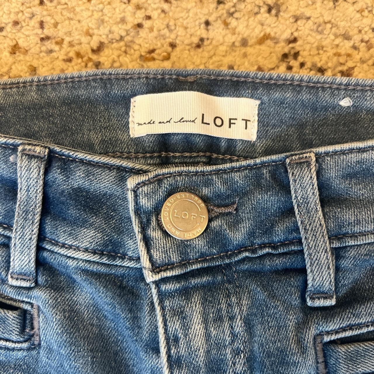 LOFT Women's Blue Jeans Depop