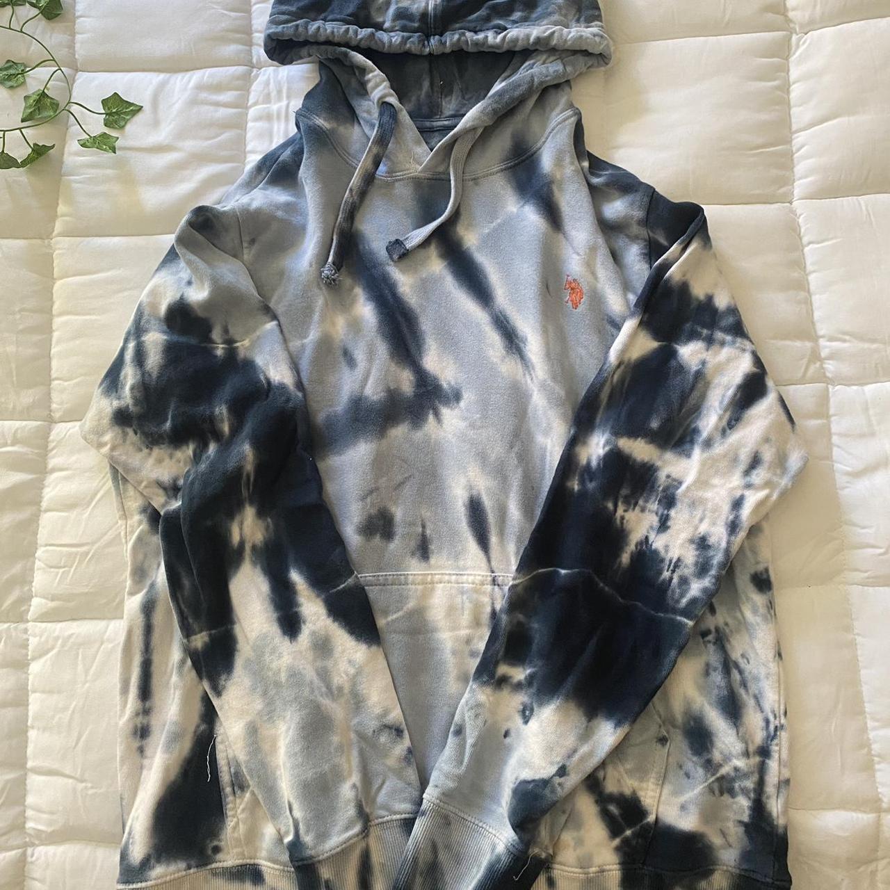 Tie dye polo hoodie mens hot sale