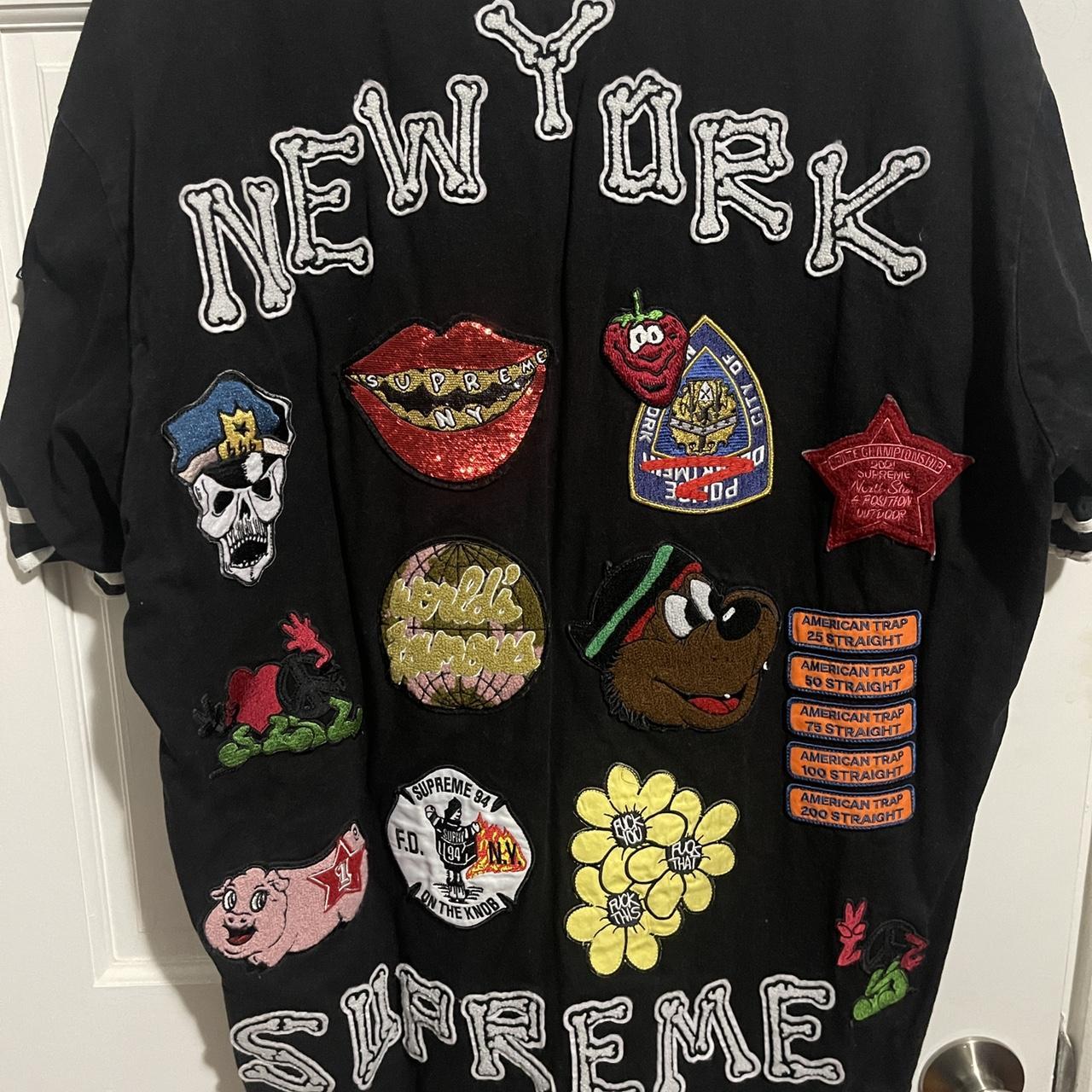 Supreme Patches Denim Baseball Jersey, From SS21, Size...