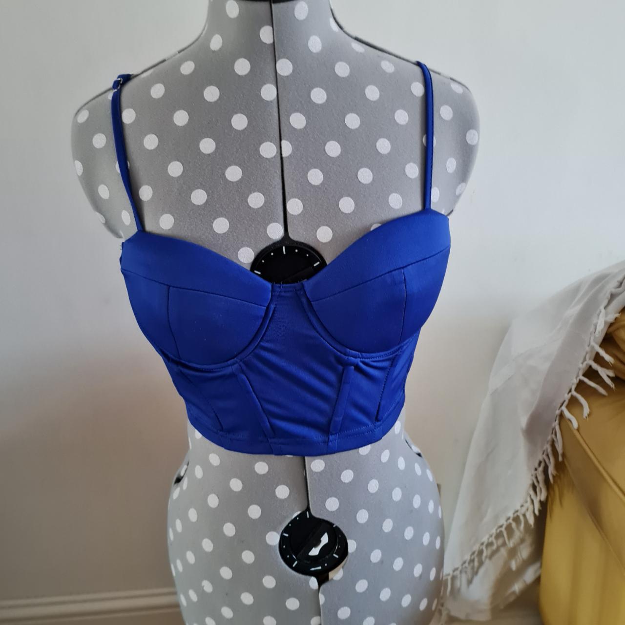 SHEIN Women's Blue Corset Depop
