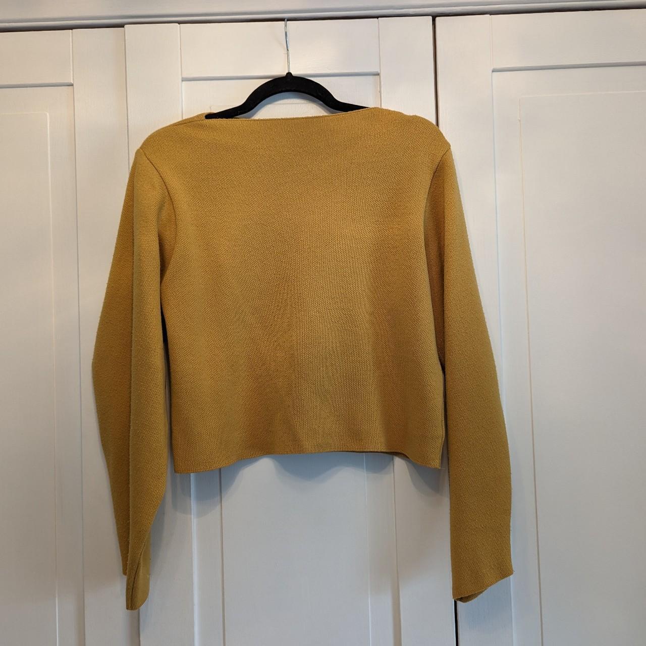 mustard yellow jumper Balloon sleeves UK... Depop