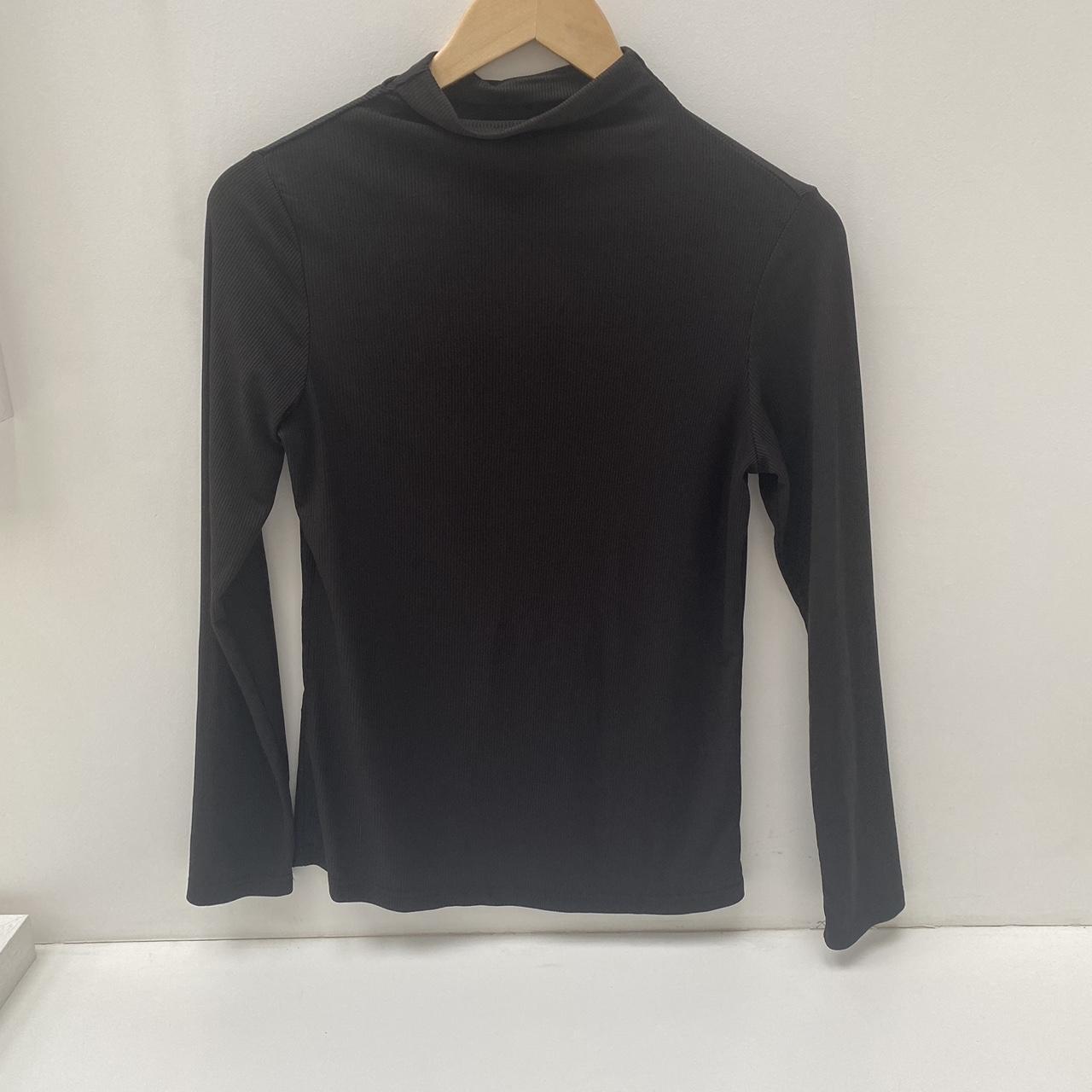 Black ribbed long sleeve high neck top from Shein ,... - Depop