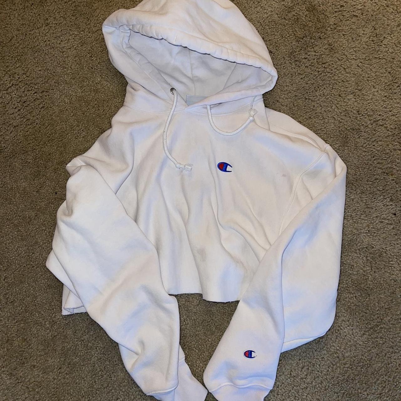 Champion white hot sale cropped hoodie