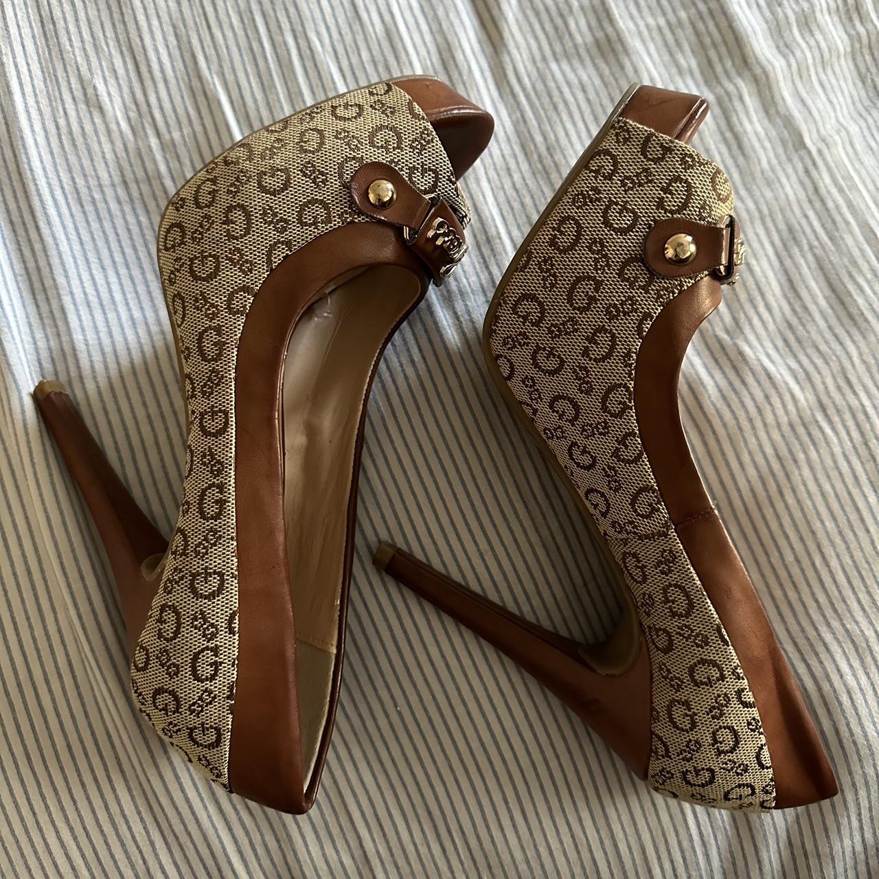 guess brown heels