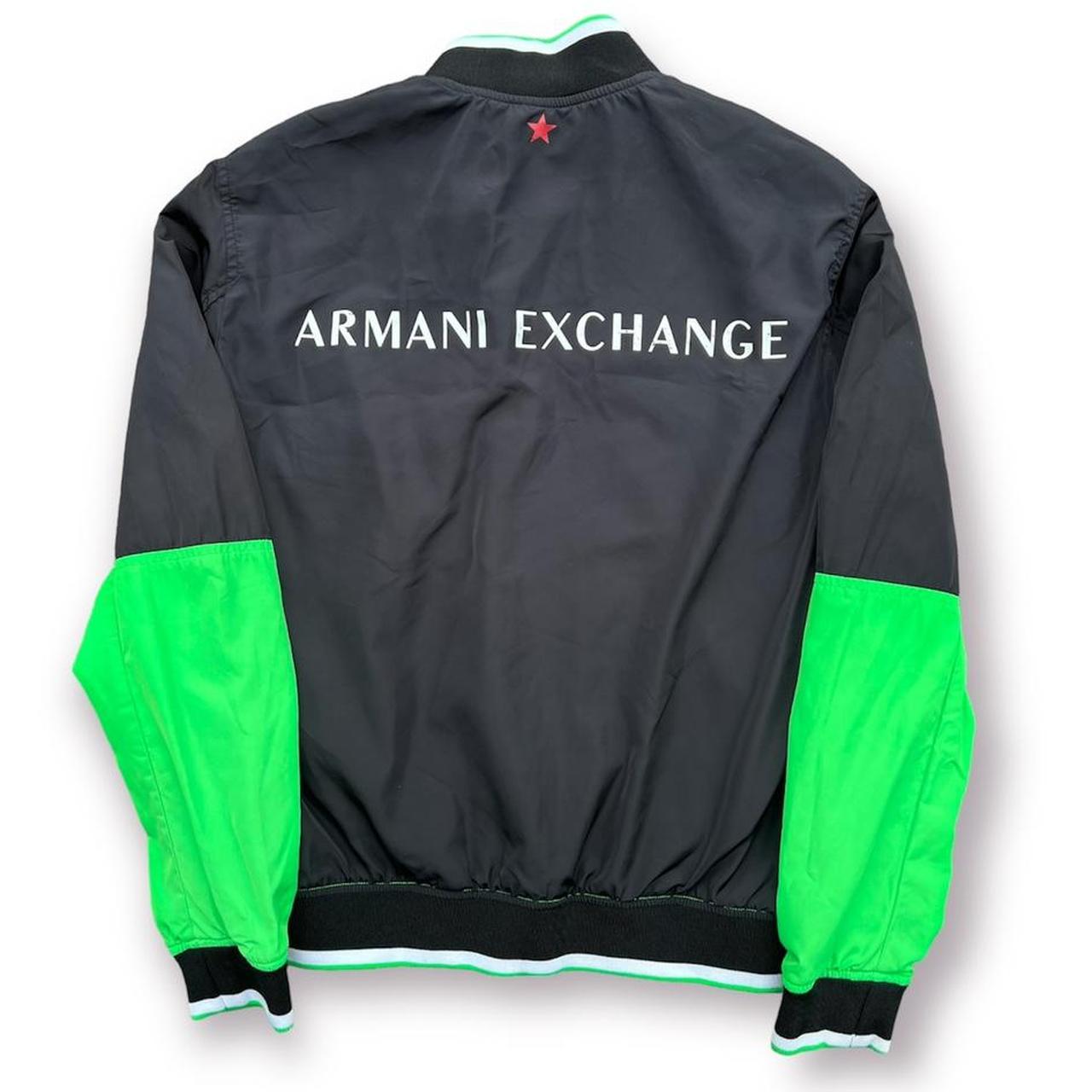 Armani Exchange lime slime green and black zip