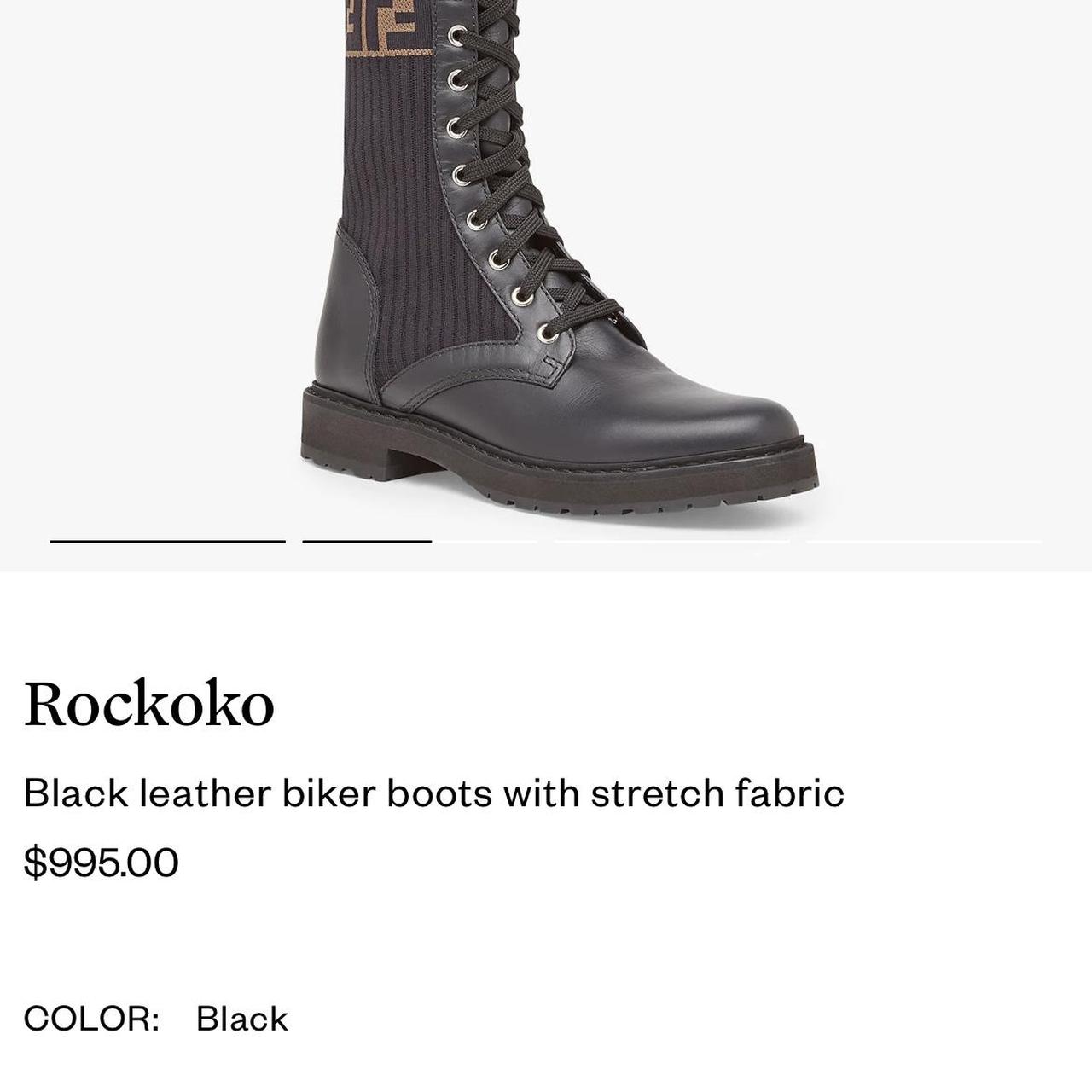rockoko knit leather combat boots