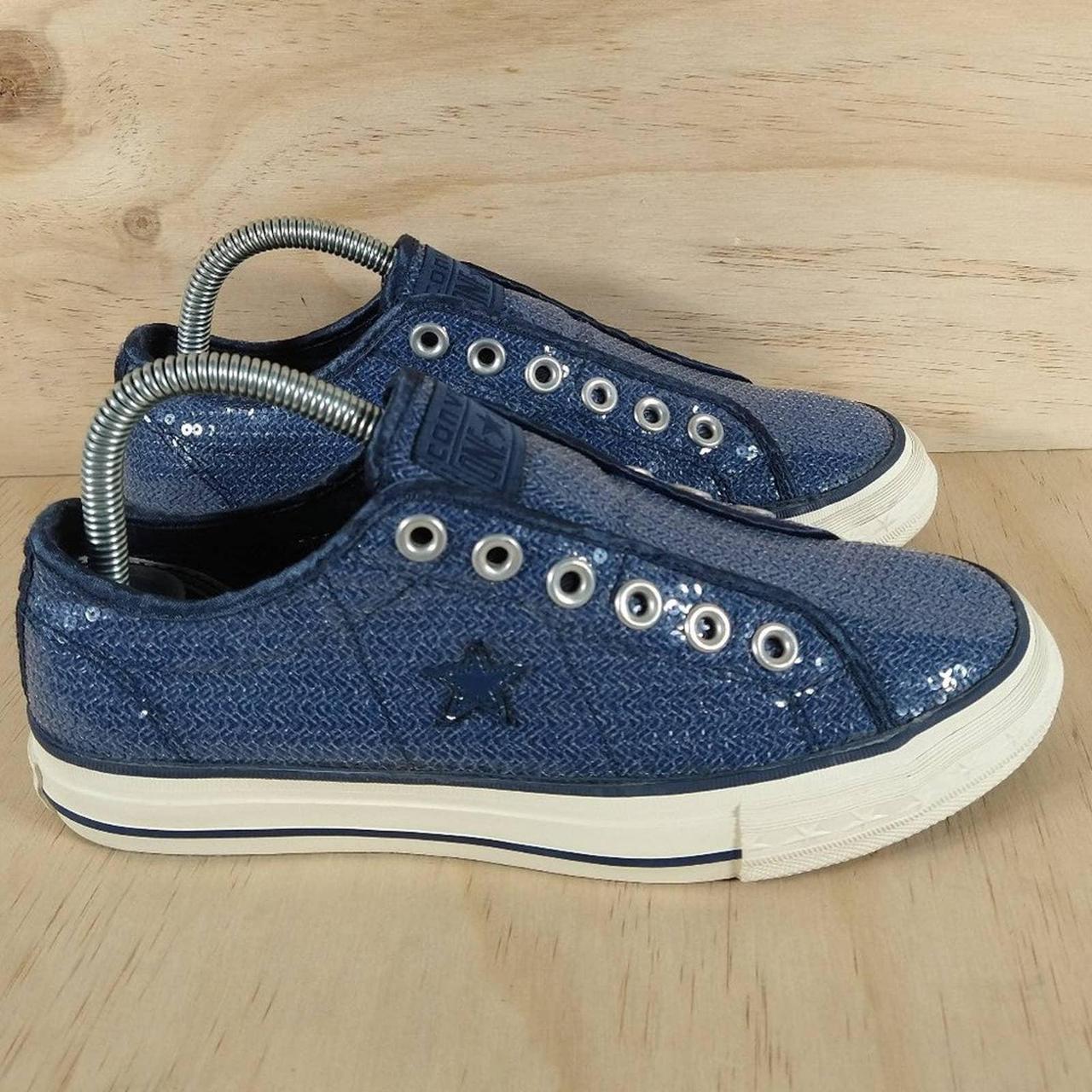 Blue sale sequin converse