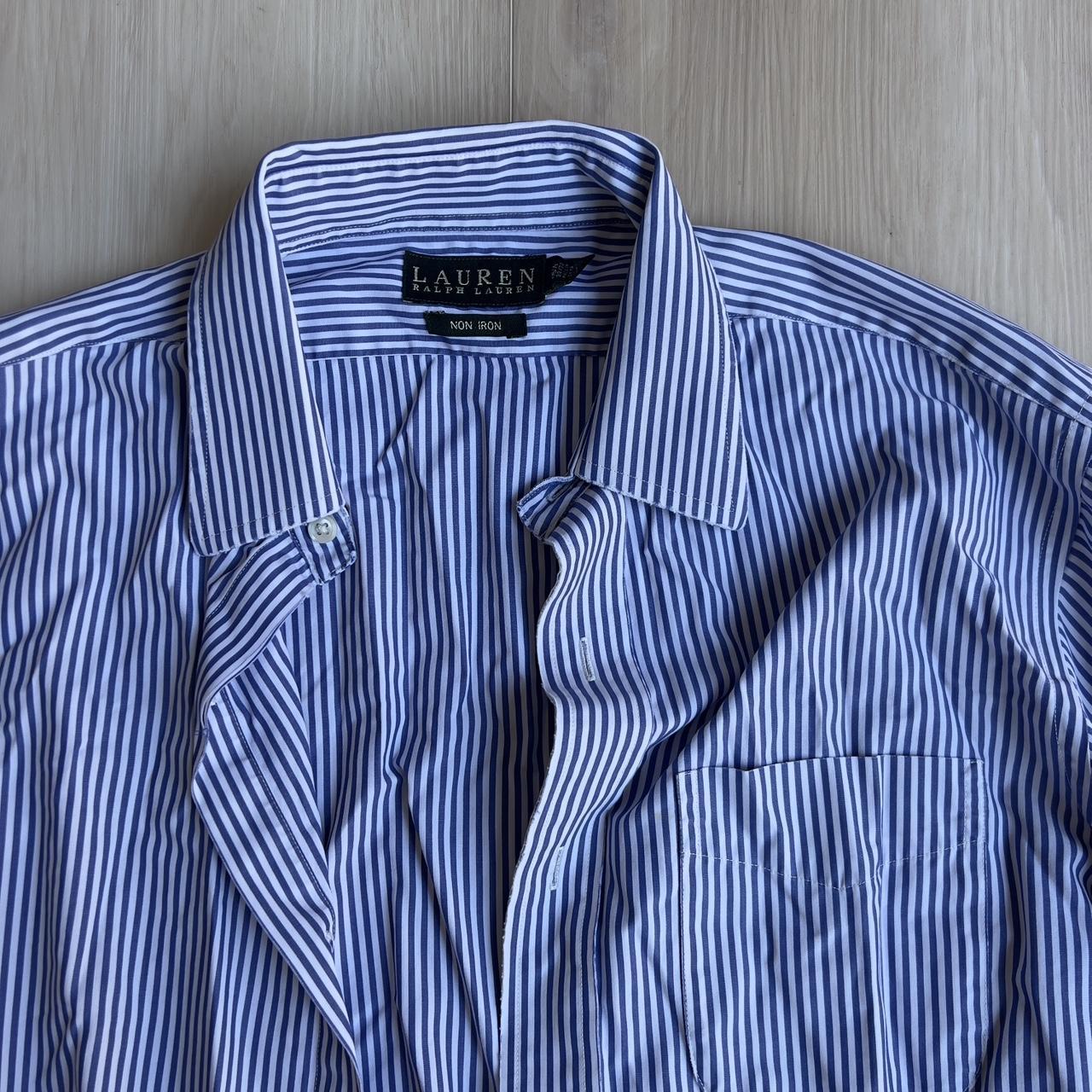 Ralph Lauren vintage button up shirt. Navy stripes.... Depop