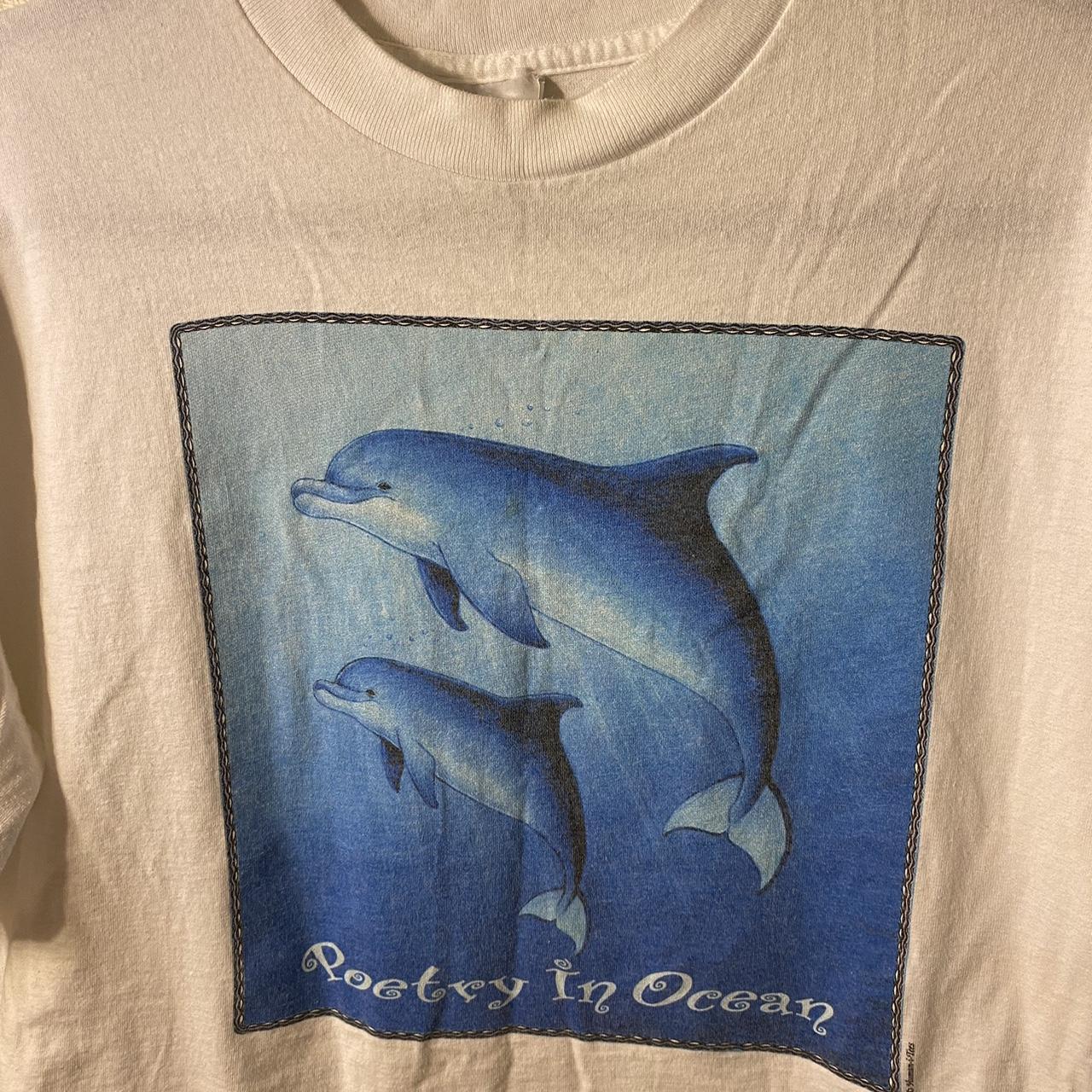 Vintage 1995 Miami Dolphins T Shit Blue XXL Single - Depop