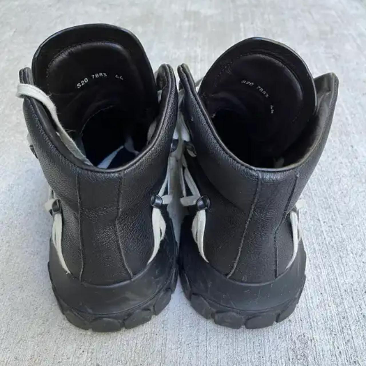 Rick Owens Men's Black and White Boots | Depop