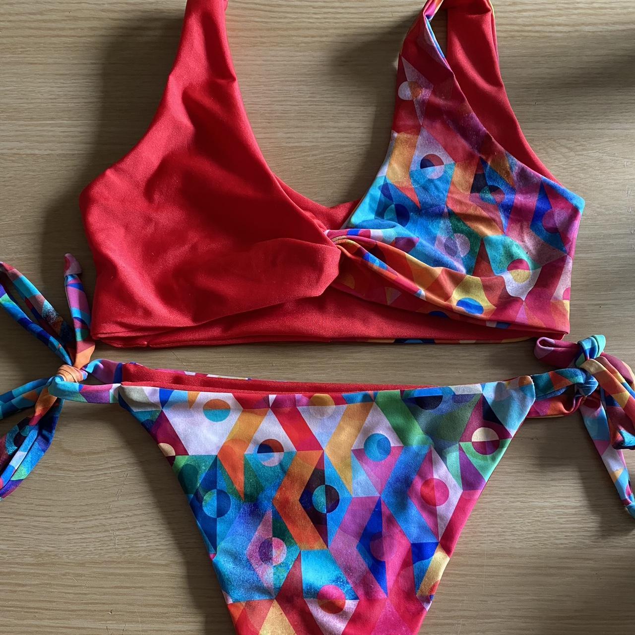 Paige Ellie s Reversible Abstract Print Bikini with. Depop