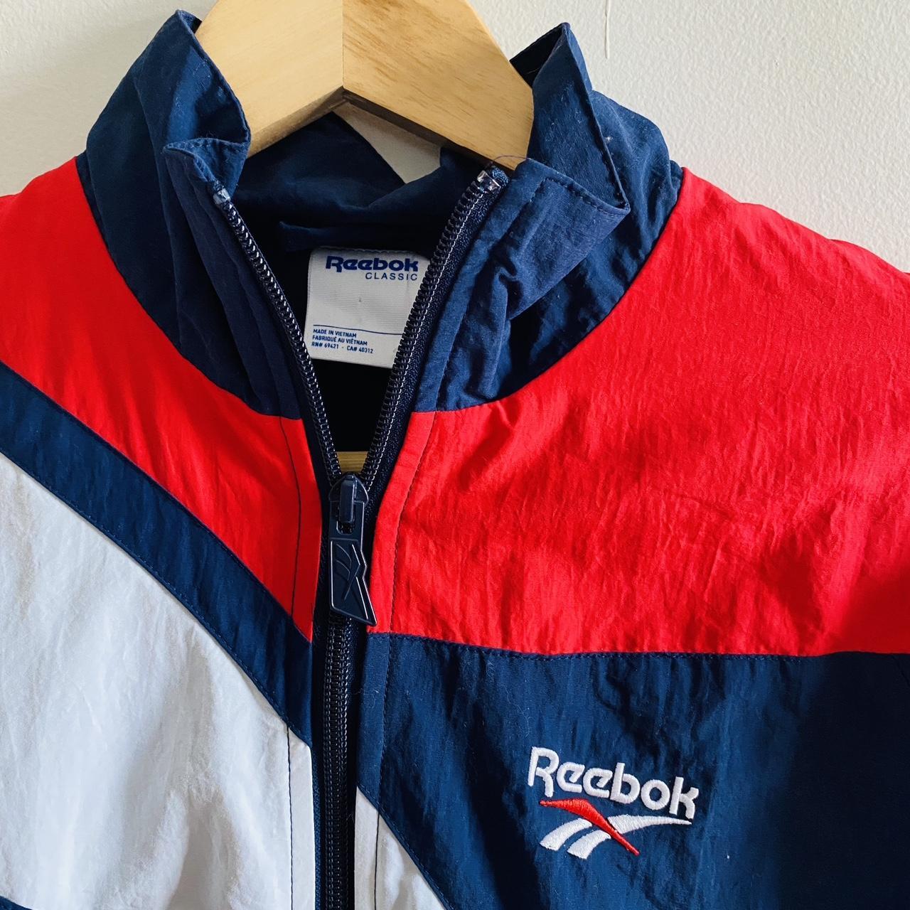 Reebok Women's Red and Blue Jacket | Depop